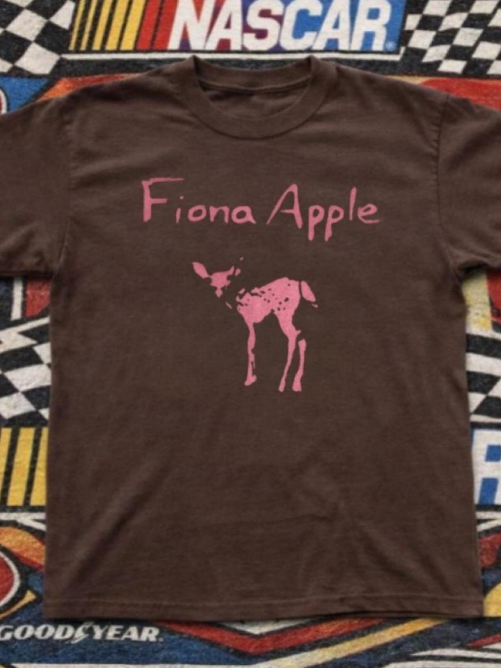 Gildan Dark Chocolate Tee with Pink Graphic